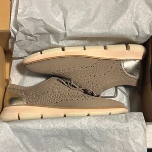 Cole Haan Women Stylish Tan and Silver Professional Sneakers